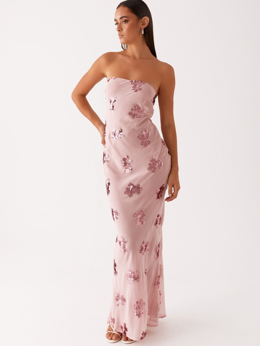 Peppermayo Sweet Escape Sequin Maxi Dress - Baby Pink